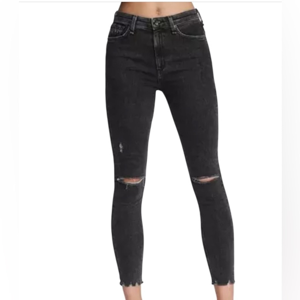 Rag & Bone Nina High-Rise Ankle Skinny Jeans - Washed Black, Size Women’s 27